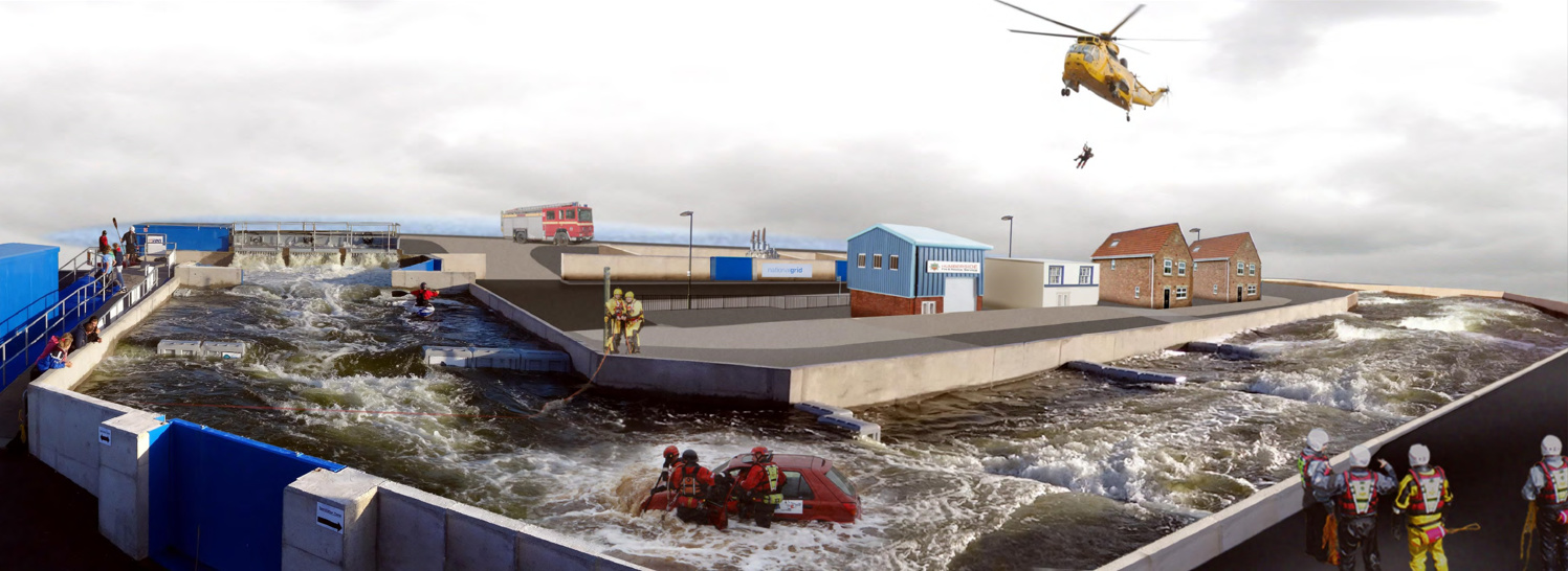 Flood rescue training scene